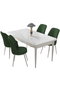 Hanah Home Juego de Mesa y Sillas de Comedor de 5 Piezas Blanco y Caqui